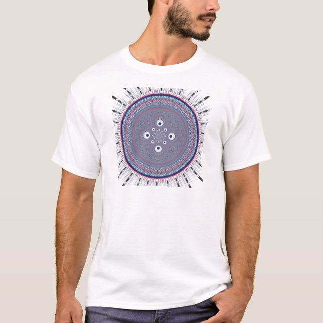 Camiseta Simetria hipnótica: Arte Geométrica Abstrato (Frente)