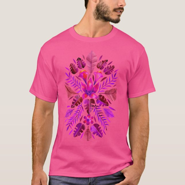 Camiseta Simetria tropical Magenta (Frente)
