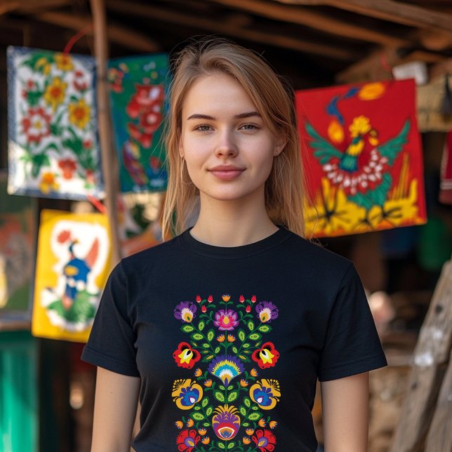 Camiseta Simétrico Folk Wycinanki (Polish folklore t shirt )