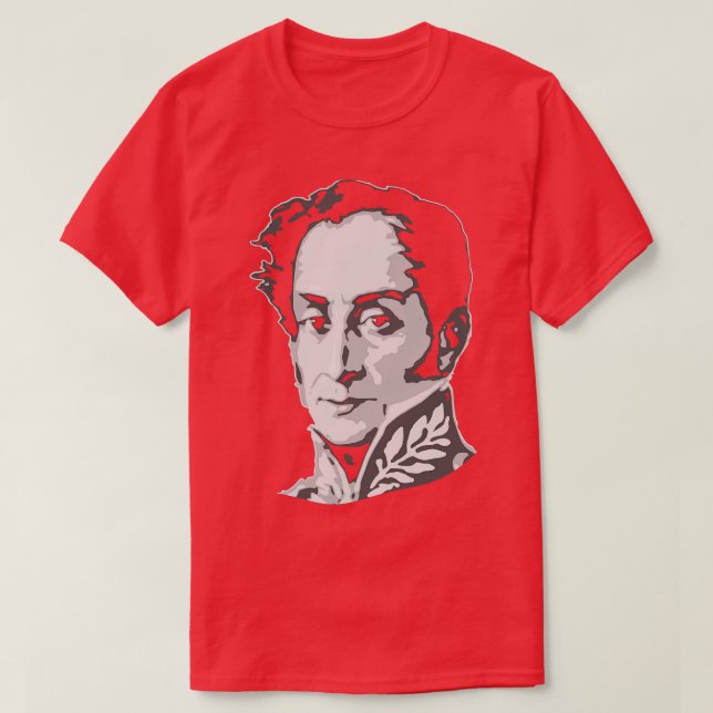 Camiseta Simon Bolivar Black e White (Frente do Design)