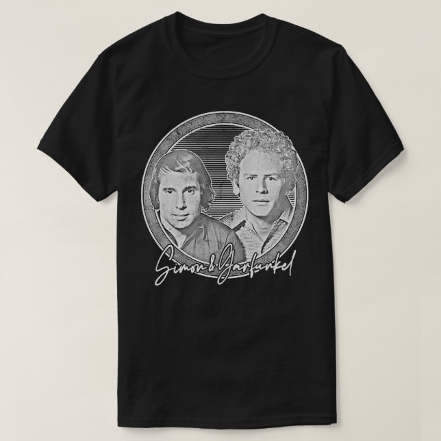 Camiseta Simon Garfunkel Retro Style Fan Design (Frente do Design)