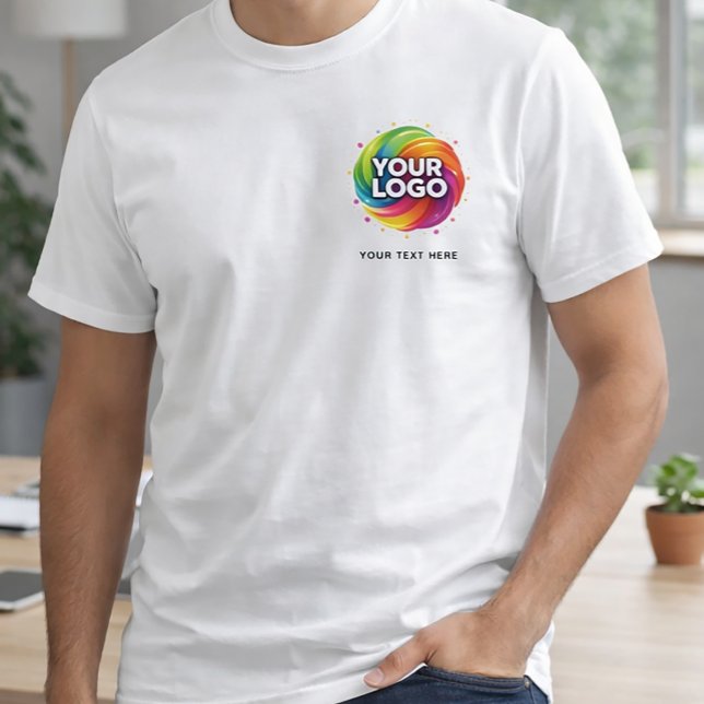Camiseta Simple Add Your Logo and Text Business (Criador carregado)