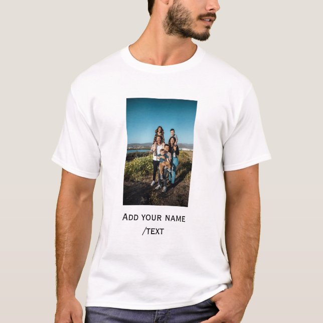 Camiseta simple add your photo text family holiday kids par (Frente)