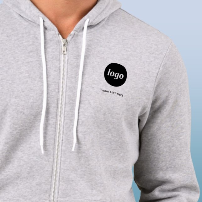 Camiseta Simple Logo and Text Business (Simple logo with custom text business branding promotional crest zip hoodie)