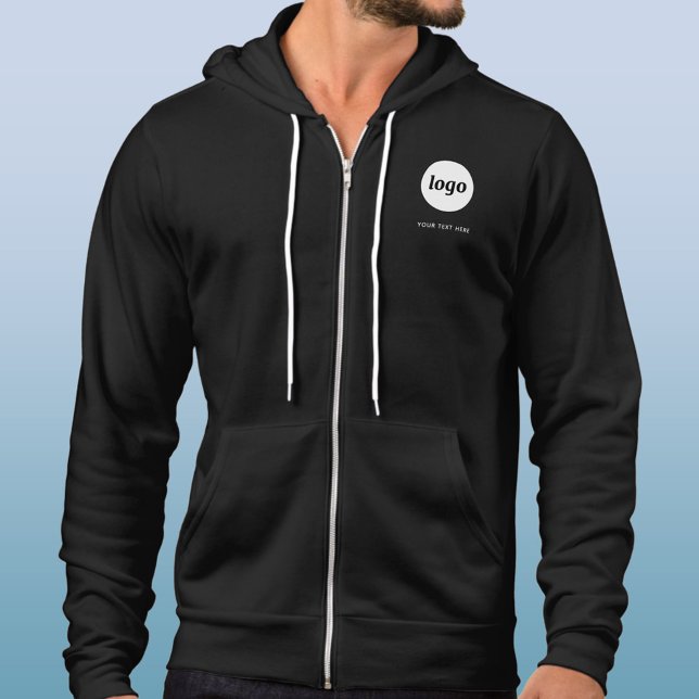 Camiseta Simple Logo and Text Crest Business (Simple logo with custom text business branding promotional team uniform zip hoodie )