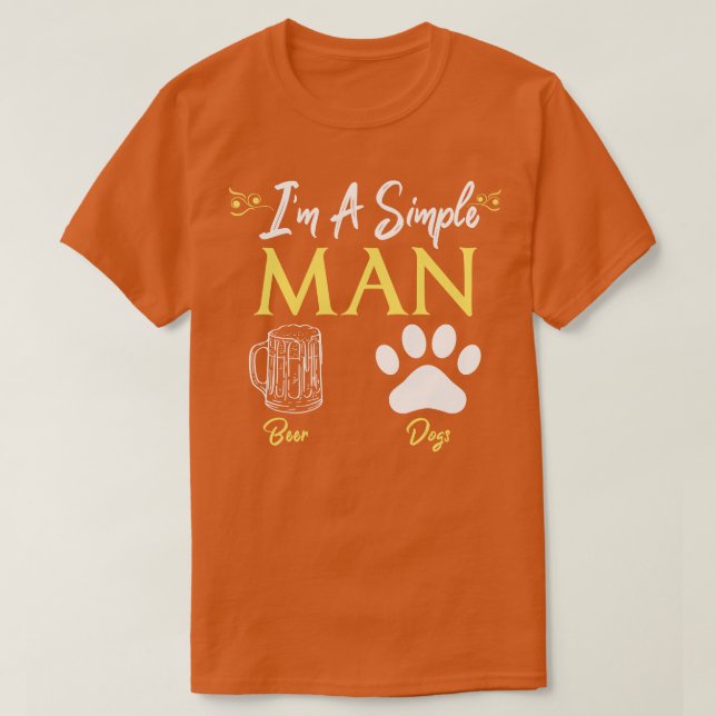 Camiseta Simple Man ama Cães de Cerveja (Frente do Design)