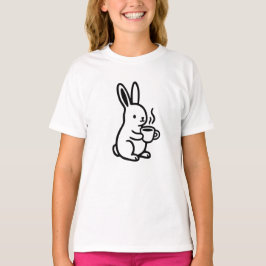Camiseta Simple Sitting Bunny Coffee Art