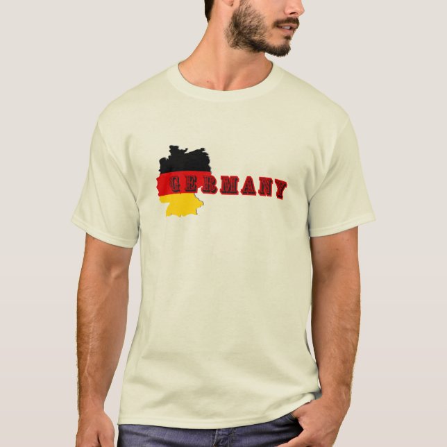 Camiseta Simples Alemanha Moderna Alemanha - Letra de Arte  (Frente)