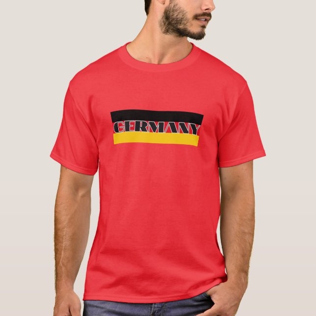 Camiseta Simples bandeira alemã da Alemanha Moderna Souveni (Frente)