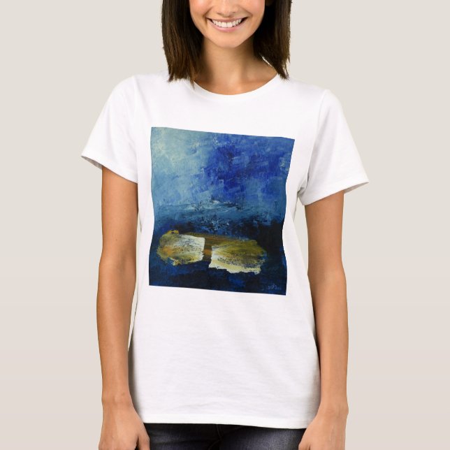 Camiseta Simples Bella-Breeze, de Verão Azul (Frente)