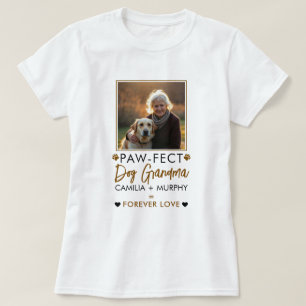 Camiseta Simples Brown & Black Text Dog Foto da vovó
