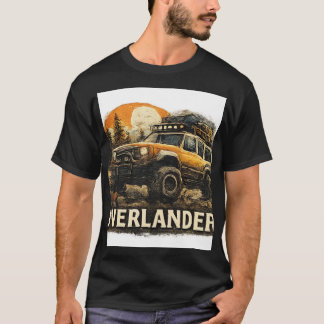 Camiseta simples com imagem de carro para homens