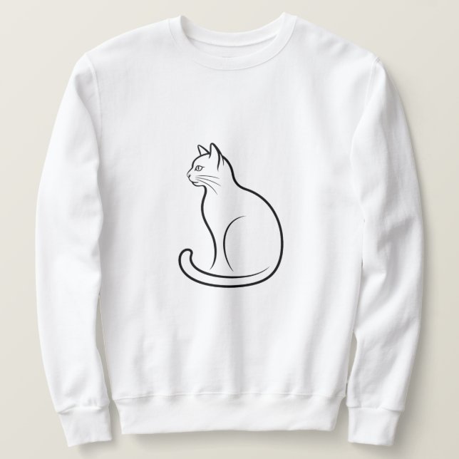 Camiseta simples de gato minimalista  (Frente do Design)