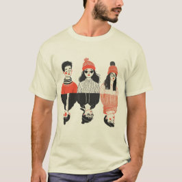 Camiseta Simples desenho moderno de pessoas legal