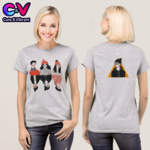 Camiseta Simples desenho moderno de pessoas legal