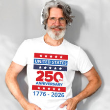 Camiseta Simples do 250º Aniversário dos Estados U