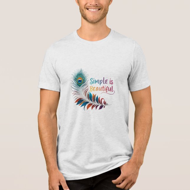 Camiseta Simples é Belo - Bella+Canvas Triblend (Frente)