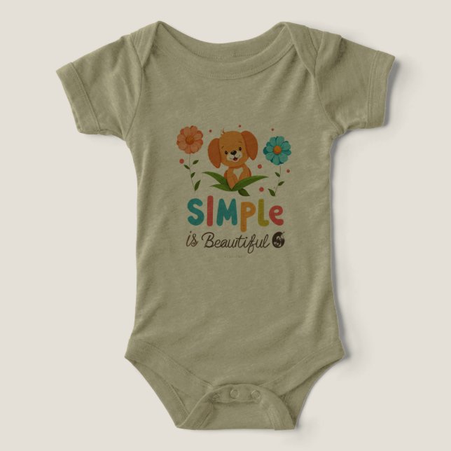 Camiseta Simples é Bonito - Bella+Canvas Criança (Design frontal)