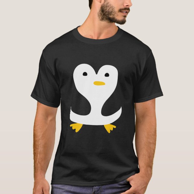 Camiseta Simples e Divertido Pinguim Bonito (Frente)