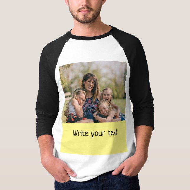 Camiseta simples e mínimo adicione seu texto foto natal nat (Frente)