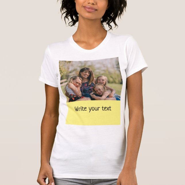 Camiseta simples e mínimo adicione seu texto foto natal nat (Frente)