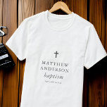 Camiseta Simples e Moderno Batismo De Bebê Cruzado Elegante<br><div class="desc">Design é composto por uma simples tipografia com sans serif e serif font.</div>