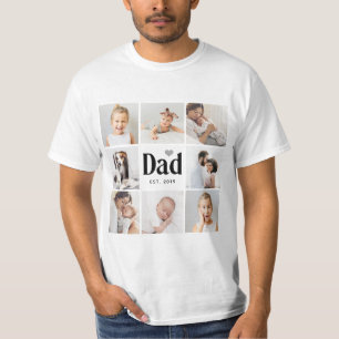 Camiseta Simples e Moderno   Colagem de fotos para Pai