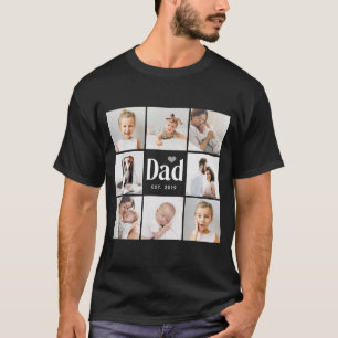 Camiseta Simples e Moderno   Colagem de fotos para Pai