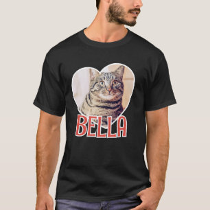 Camiseta Simples e Moderno Nome e Foto do Coração