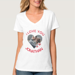 Camiseta Simples Elegante Namorados de Amor Bonito Casal