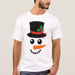Camiseta Simples Elegante Snowman Família de Natal