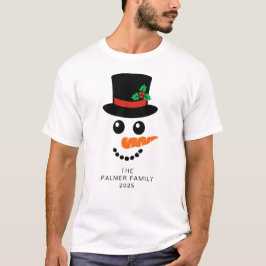 Camiseta Simples Elegante Snowman Família de Natal