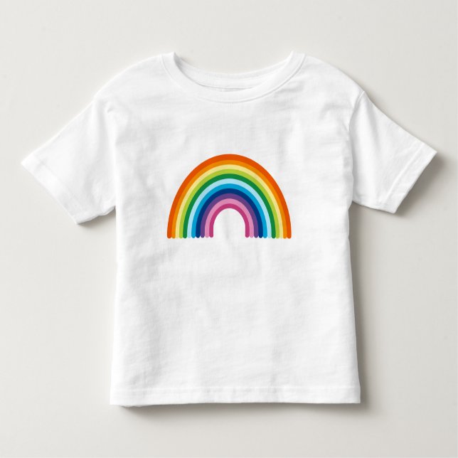 Camiseta Simples emblema do logotipo do Rainbow Bright (Frente)