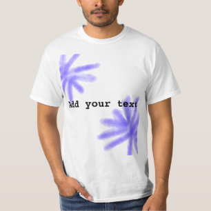 Camiseta Simples estrelas de nome de texto em aquarela roxa