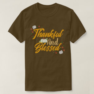 Camiseta Simples Feliz Ação de Graças Pumpkin Queda