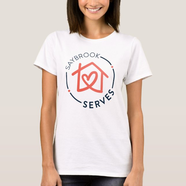 Camiseta simples feminina com logotipo Saybrook se (Frente)