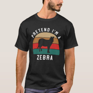Camiseta Simples Figurino de Halloween para Zebra Pretende-