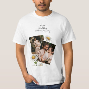 Camiseta Simples Floral Feliz Casamento de Anivers