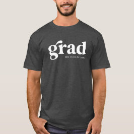 Camiseta Simples graduação retro em branco negrito