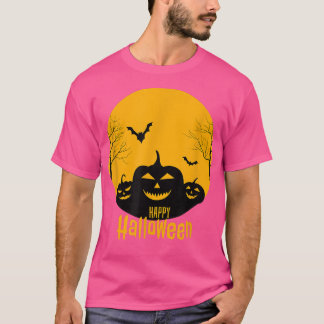 Camiseta Simples Halloween Assustador Pumpkin Night Design