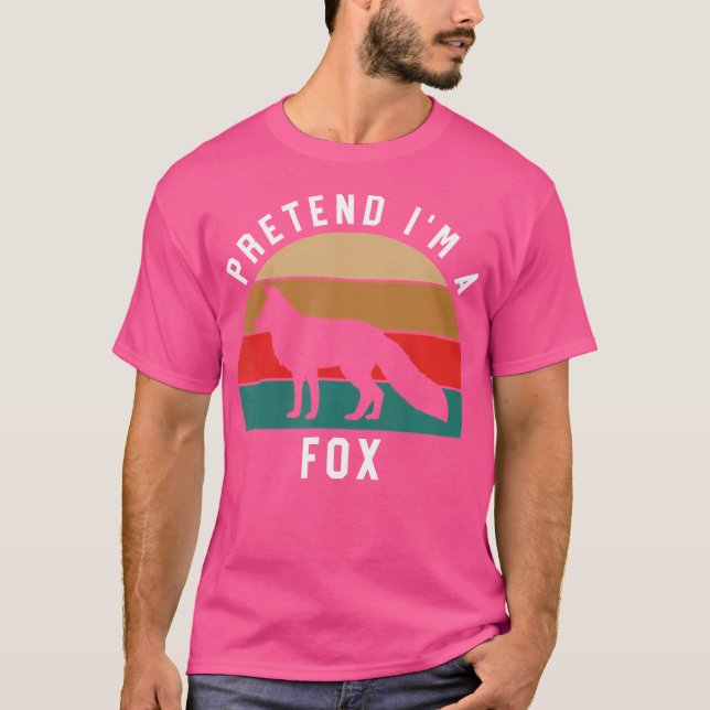 Camiseta Simples Halloween Para Fox Lover Fingir Que Sou Um (Frente)