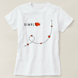Camiseta Simples ilustração com coração em minimalista