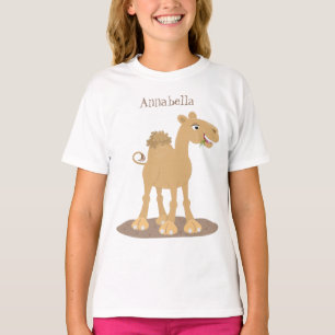 Camiseta Simples ilustração de desenho animado de camelo fe