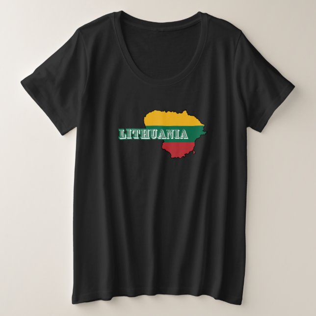 Camiseta Simples lituânia moderna lietuva Flag Souvenir (Frente do Design)
