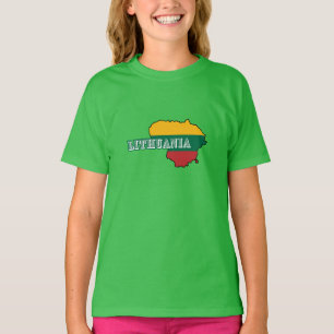 Camiseta Simples lituânia moderna lietuva Flag Souvenir