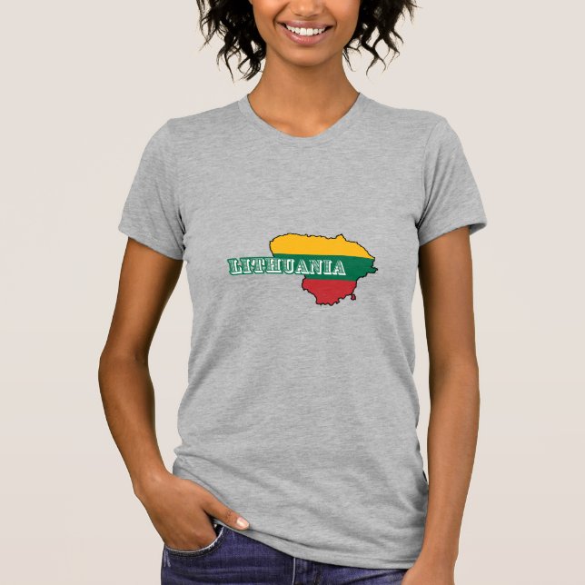 Camiseta Simples lituânia moderna lietuva Flag Souvenir (Frente)