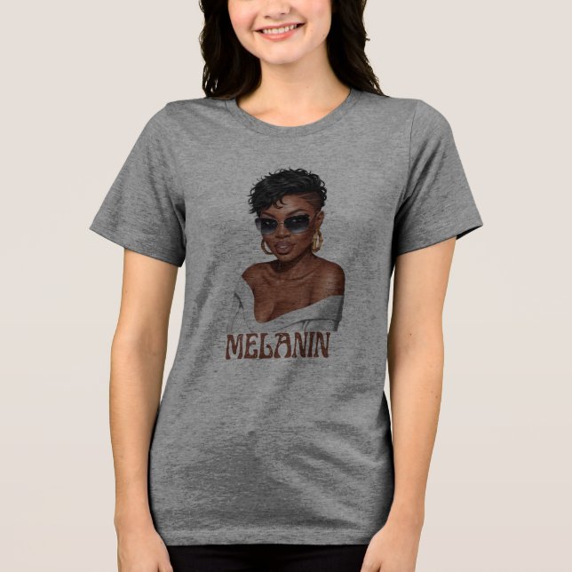 Camiseta Simples melanina história negra da moda (Frente)