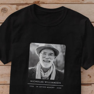 Camiseta Simples Memorial Moderno de Lembrança com Foto Per