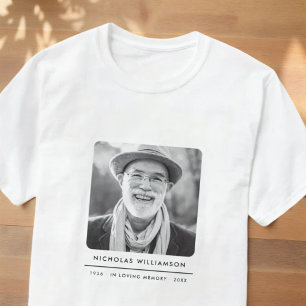 Camiseta Simples Memorial Moderno de Lembrança com Foto Per