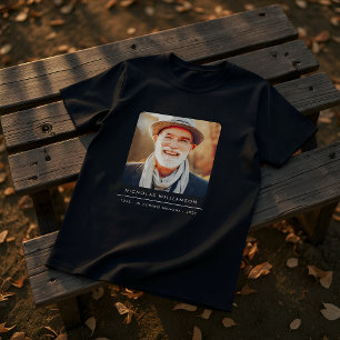 Camiseta Simples Memorial Moderno Lembrança Foto Personaliz